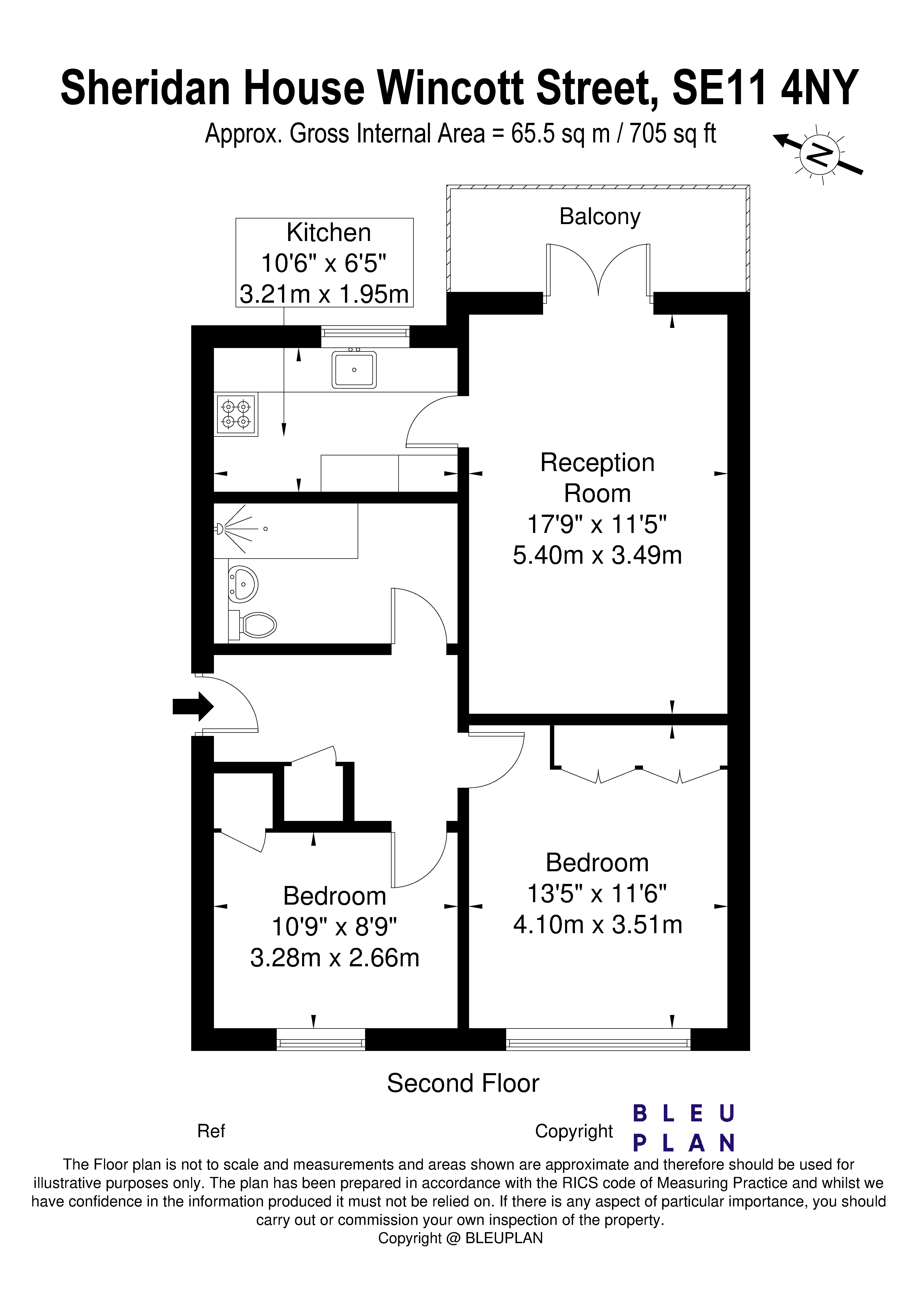 Floorplan for Wincott Street, Kennington, SE11 4NY