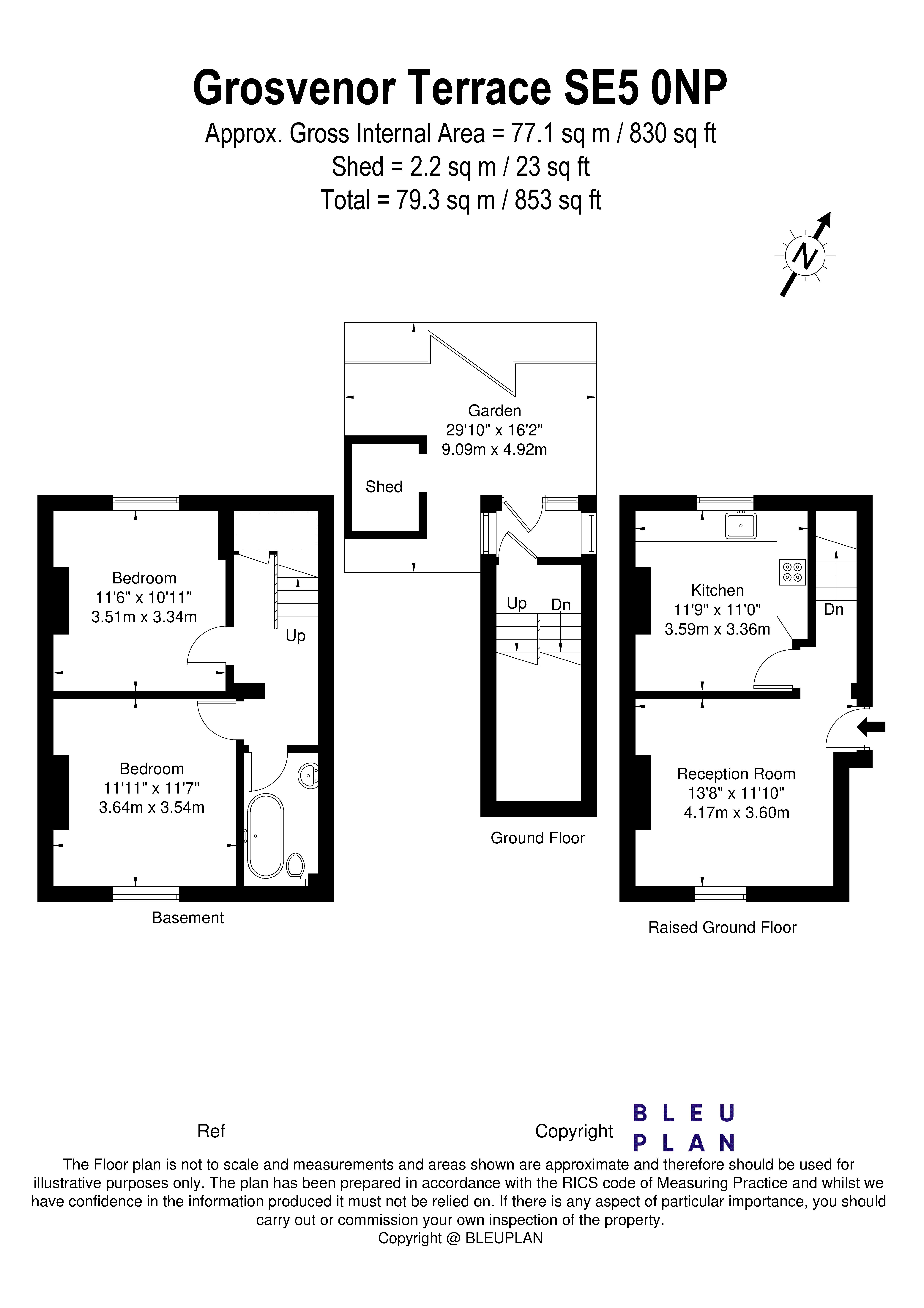 Floorplan for Grosvenor Terrace, Camberwell, SE5 0NP