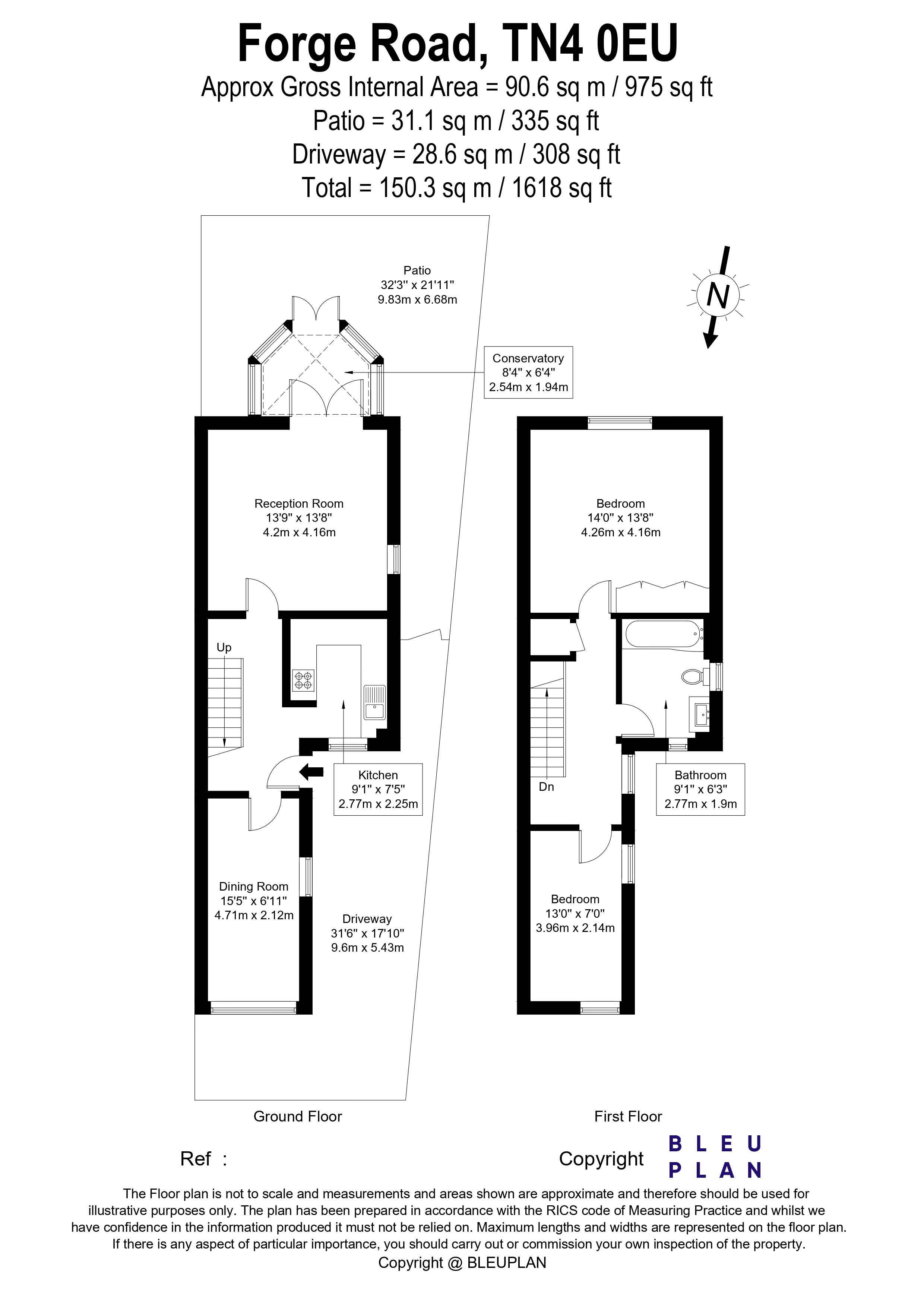 Floorplan for Forge Road, Tunbridge Wells, TN4 0EU