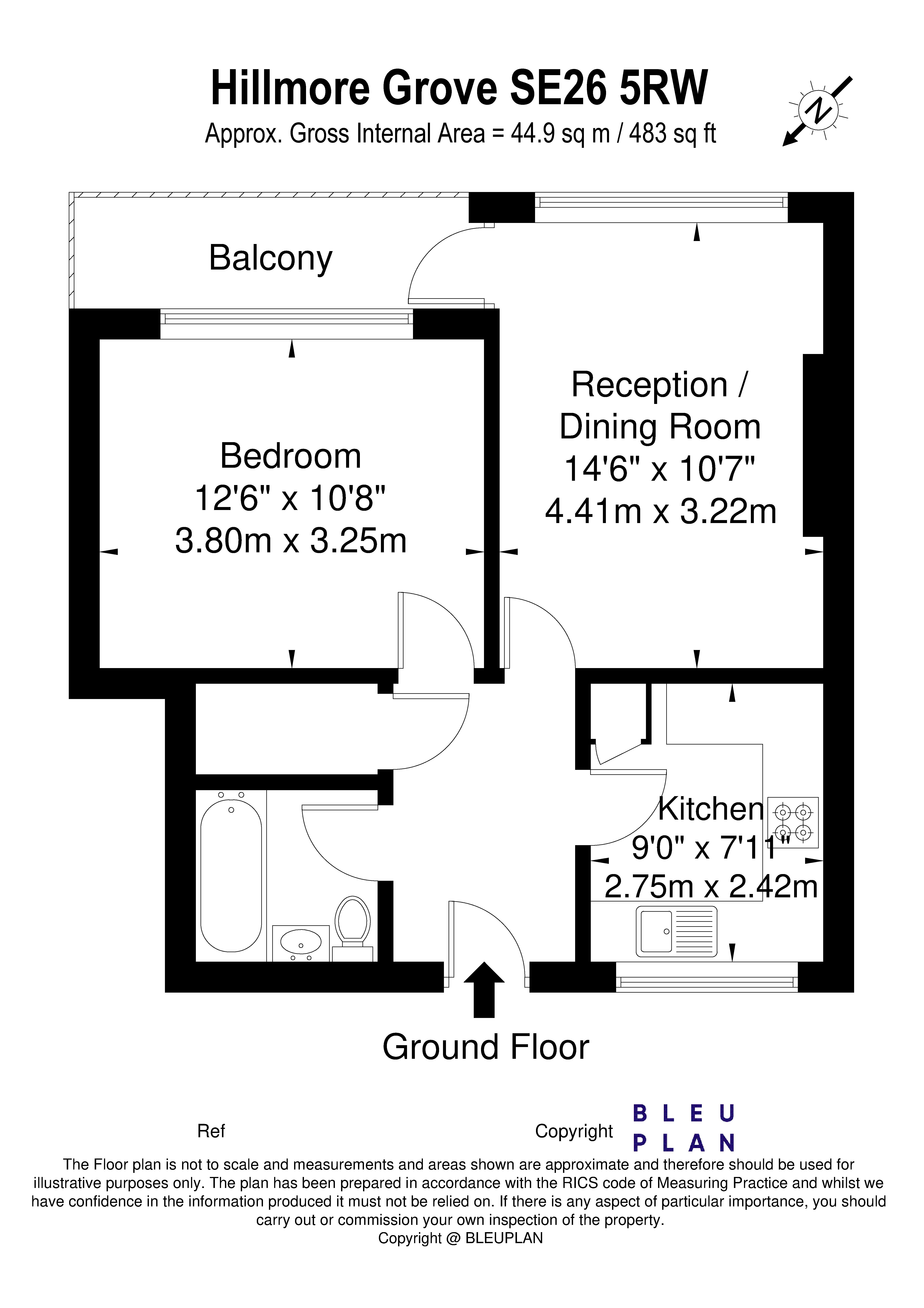 Floorplan for Hillmore Grove, Sydenham, SE26 5RW