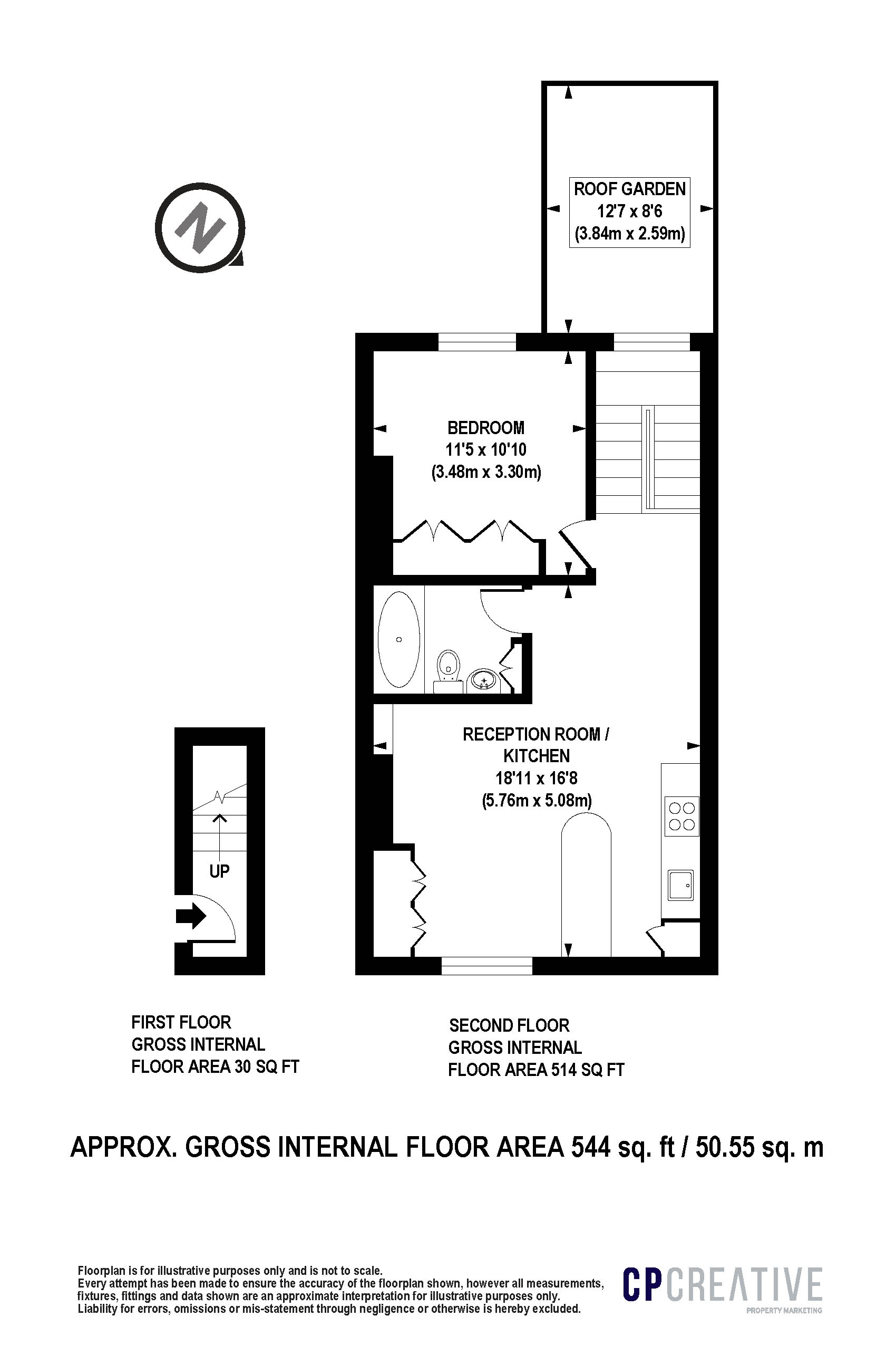 Floorplan for Richborne Terrace, Oval, SW8 1AT